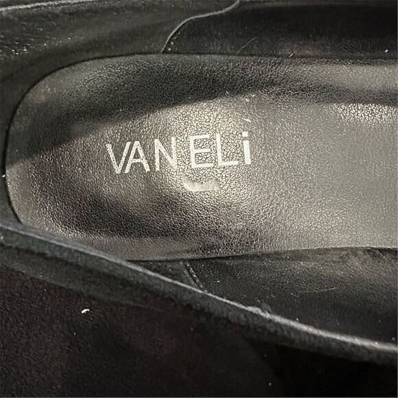 Vaneli Women's Black Suede Bow Pointed Toe Heels Size 8 Formal Pumps - Picture 9 of 10